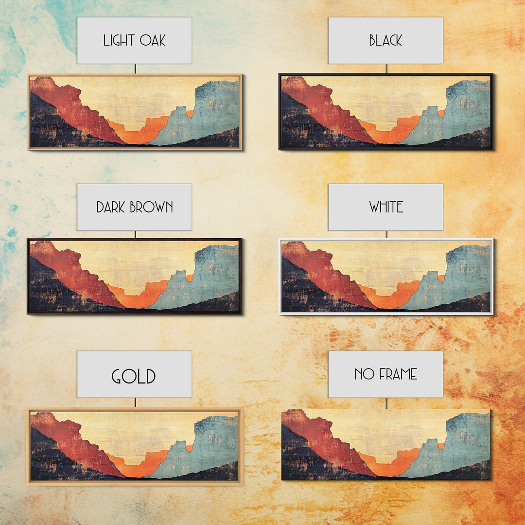 Abstract Desert Canyon Sunset Wall Art, Southwest Art Print, Earth Tone Decor, Minimalist Landscape, Large Horizontal Art
