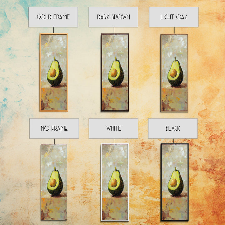Avocado Half Still Life Canvas Print, Kitchen Wall Art, Foodie Home Decor, Rustic Kitchen Decor, Gift For Food Lover, Dining Room Decor