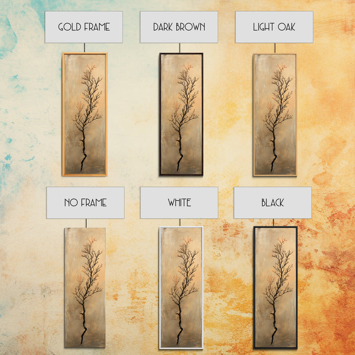 Minimal Bare Tree Branch Wall Art, Wabi Sabi Neutral Decor, Botanical Line Art Print, Japandi Canvas Print, Organic Modern Art