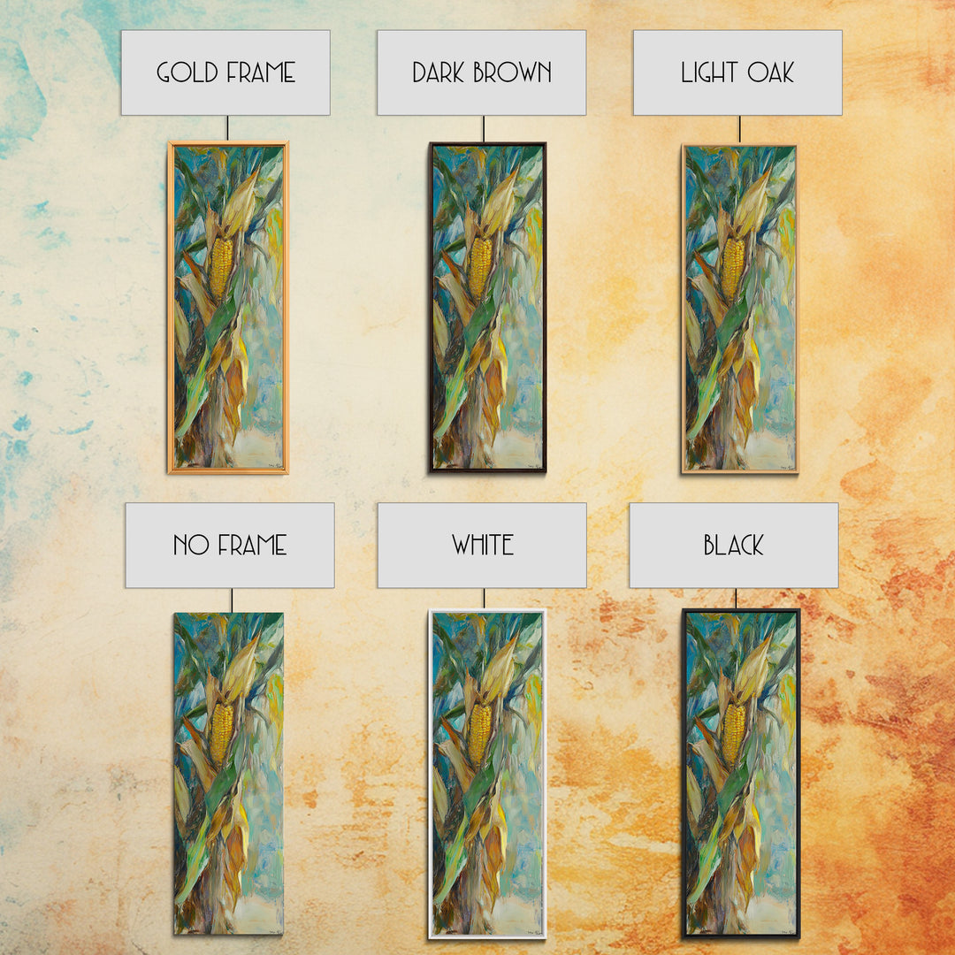 Rustic Corn Cob In Husk Canvas Print, Farmhouse Kitchen Wall Art, Country Harvest Decor, Southwestern Food Art Print, Home Decor