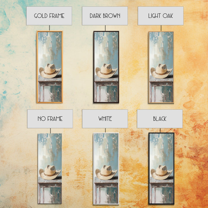 White Cowboy Hat On Table Canvas Print, Western Wall Art, Rustic Ranch Decor, Neutral Southwestern Farmhouse Home Decor, Gift For Him