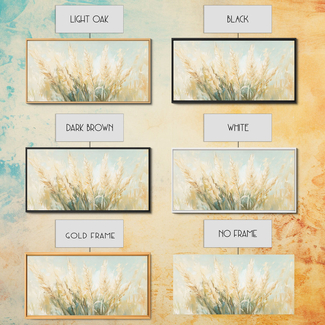 Golden Wheat Field Wall Art, Neutral Farmhouse Decor, Rustic Botanical Canvas Print, Earth Tone Above Sofa Living Room Art Gift