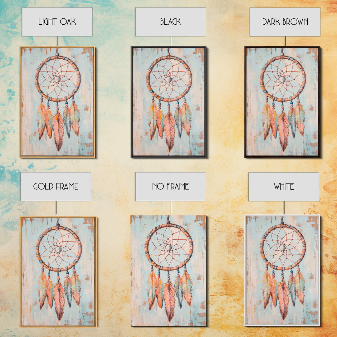 Boho Dreamcatcher Feathers Wall Art, Southwestern Canvas Print, Spiritual Home Decor, Nursery Wall Decor, Unique Gift Idea