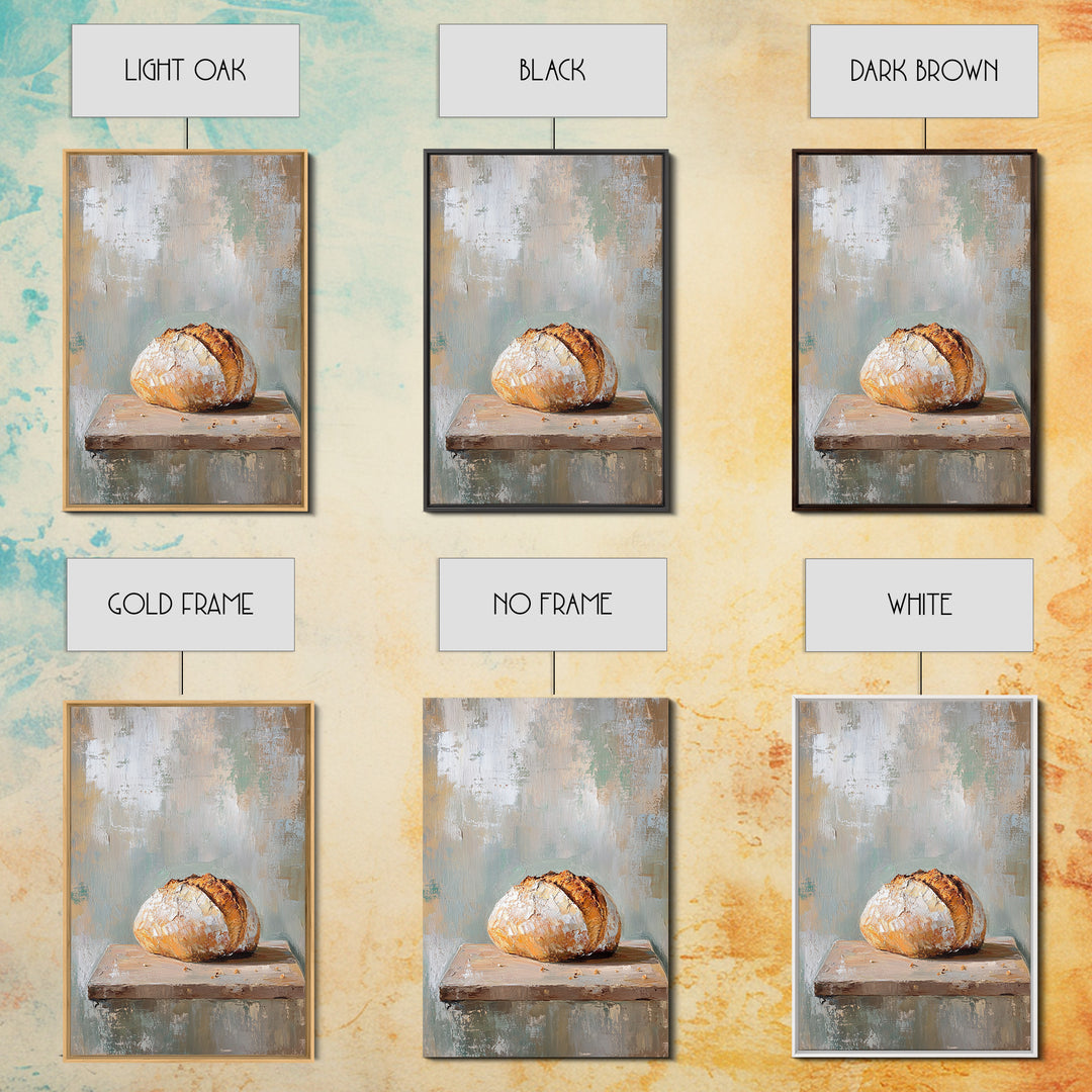 Crusty Artisan Bread Loaf Canvas Print, Rustic Kitchen Wall Art, Bakery Decor, Neutral Farmhouse Art Print, Gift For Baker