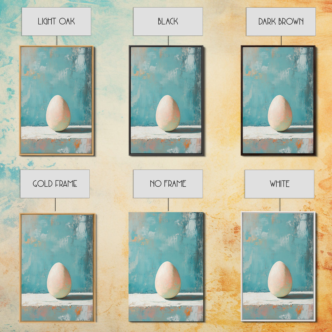 Minimal Egg Still Life Canvas Print, Neutral Kitchen Wall Art, Minimalist Wall Art For Modern Home Decor And Housewarming Gift