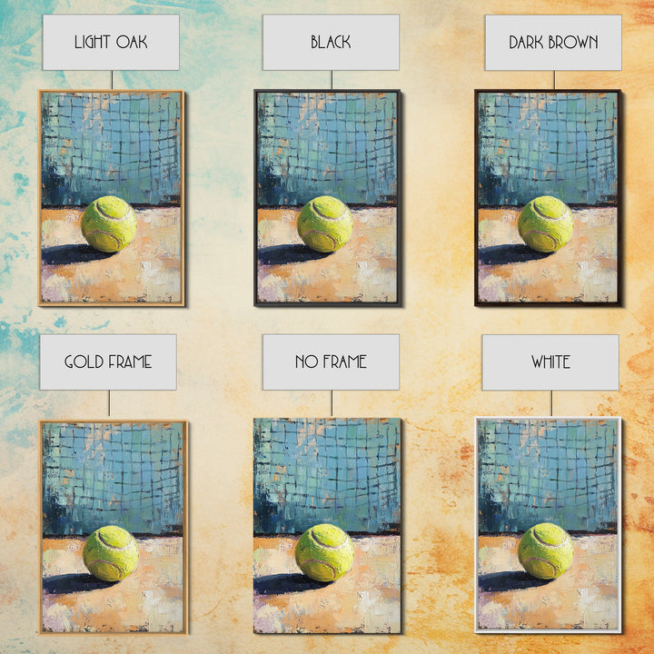 Bright Tennis Ball By Court Net Wall Art, Sports Room Decor, Game Room Art Print, Athletic Gift For Him, Home Gym Decor, Office Decor