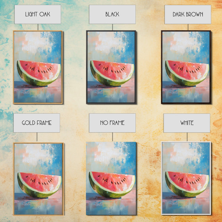 Bright Watermelon Slice Still Life Wall Art, Colorful Kitchen Decor, Summer Fruit Painting, Modern Farmhouse Art Print, Housewarming Gift