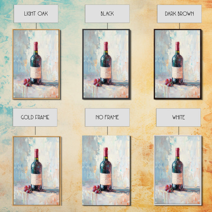 Red Wine Bottle With Grapes Canvas Print, Winery Wall Art, Dining Room Decor, Kitchen Wall Decor, Gift For Wine Lover, Housewarming Gift