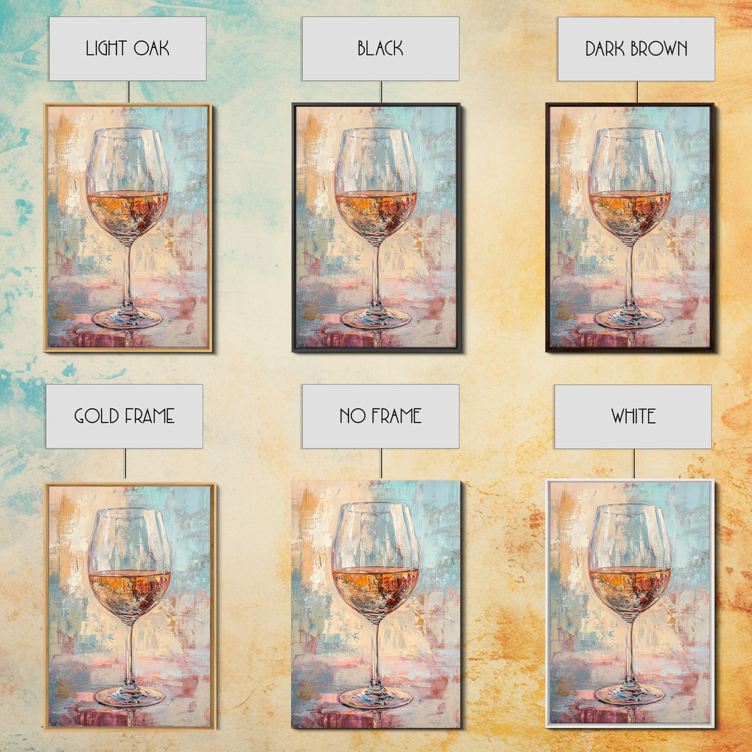 Sparkling Rosé Wine Glass Wall Art, Modern Kitchen Decor, Bar Cart Print, Dining Room Poster, Gift For Wine Lover, Home Decor