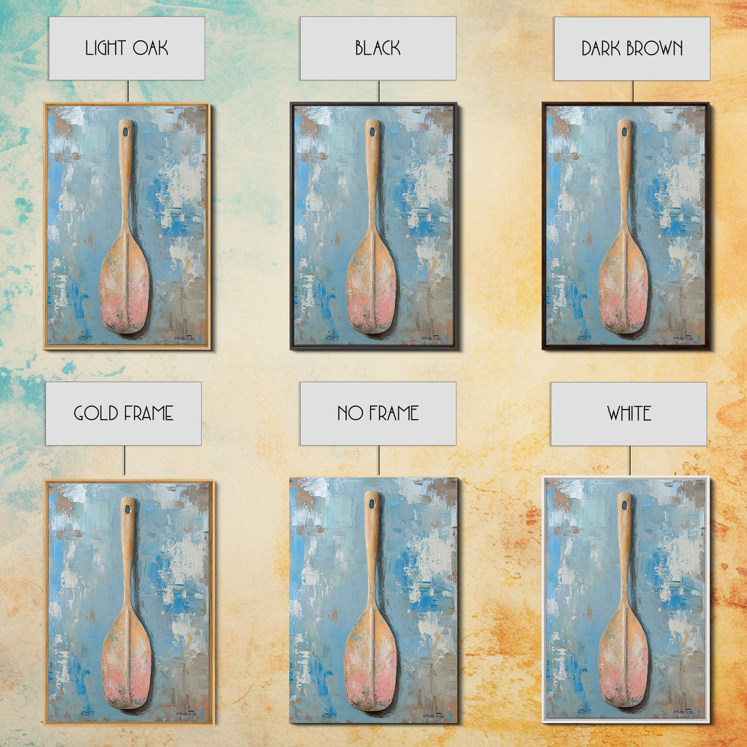 Weathered Wooden Spoon Canvas Print, Rustic Kitchen Wall Art, Farmhouse Decor, Minimalist Food Poster, Housewarming Gift For Chef