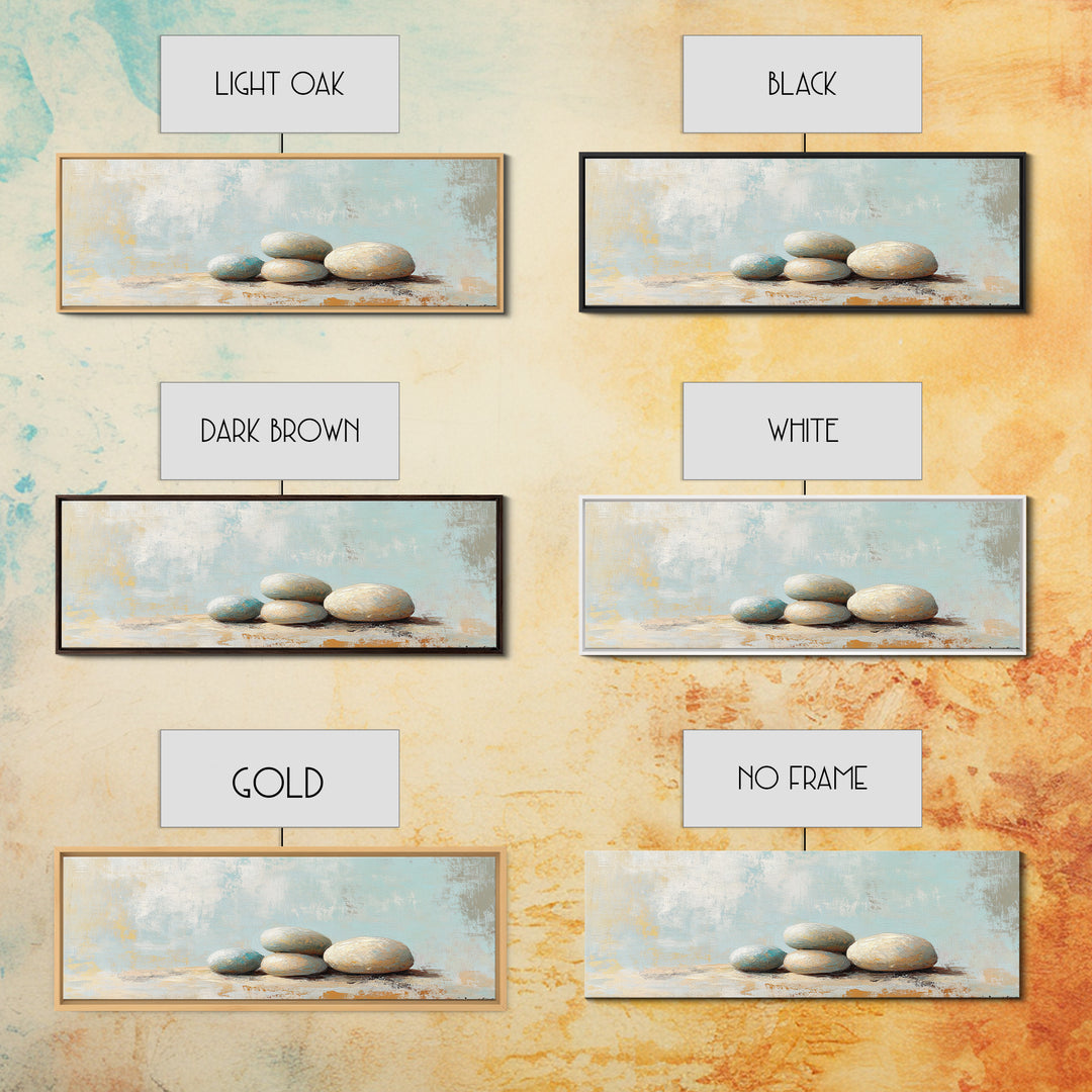 Stacked Smooth Stones Wall Art, Zen Spa Decor Print, Minimalist Bathroom Wall Decor, Calming Neutral Art, Meditation Room Decor