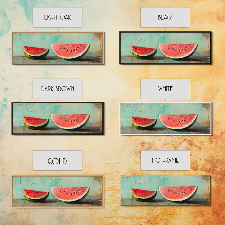 Fresh Watermelon Slices Wall Art, Bright Summer Kitchen Decor, Colorful Food Canvas Print, Farmhouse Dining Room Art, Gift