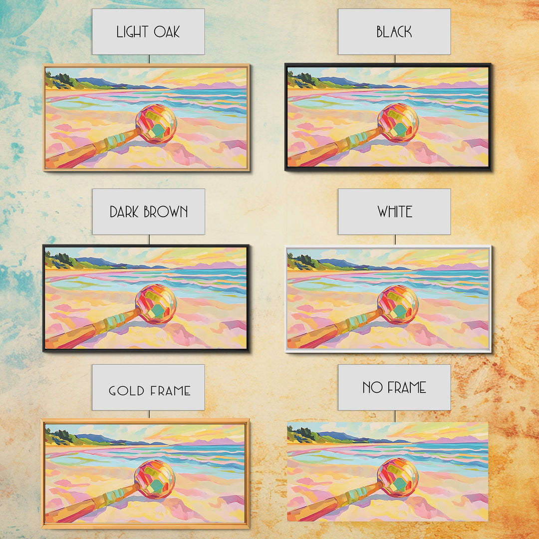 Colorful Paddle On Pastel Beach Wall Art, Coastal Wall Decor, Ocean Landscape Art, Summer Beach House Canvas Print Gift Idea