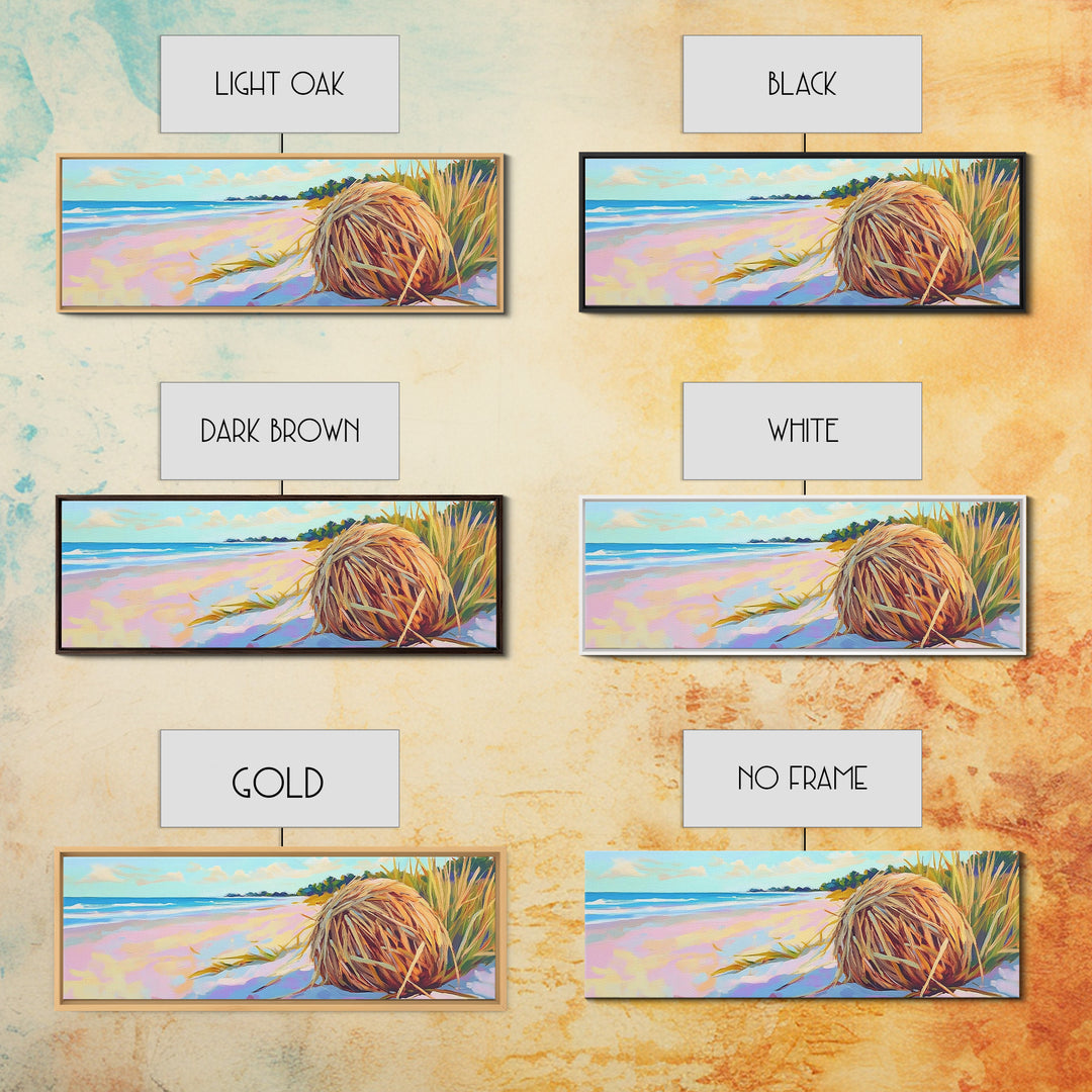 Pastel Beach Driftwood Grass Wall Art, Coastal Canvas Print, Ocean Landscape, Beach House Decor, Calming Seascape Home Gift