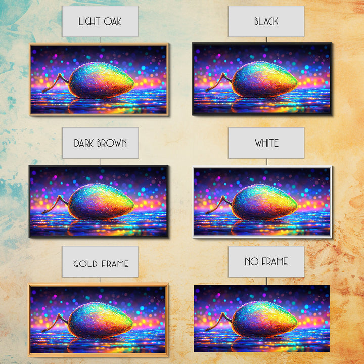 Rainbow Computer Mouse Wall Art, Neon Tech Canvas Print, Gamer Room Decor, Cyberpunk Office Art Gift For Programmers Home Decor