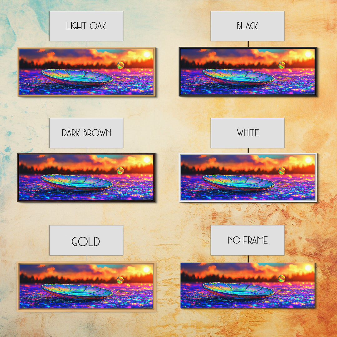 Iridescent Glass Plate At Sunset Canvas Print, Abstract Still Life Wall Art, Colorful Home Decor, Modern Kitchen Art Print