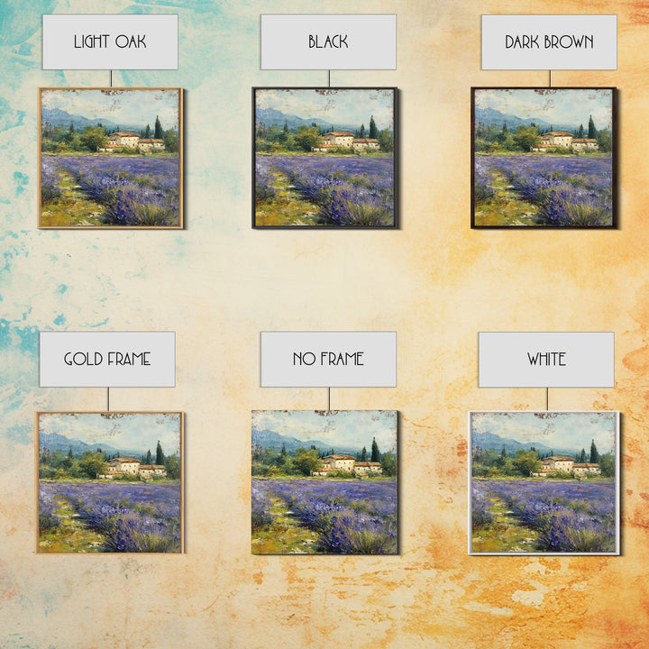 Oversized Lavender Field Framed Canvas Print, Above Bed Art, Dopamine Decor, Bedroom Decor, Oil Painting, Serenity, ABA-1x1-43