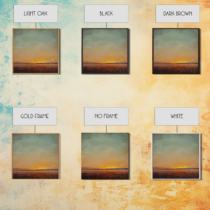 Dreamy Desert Sunset Canvas Print, Above Bed Art, 3 Piece Wall Art, Bedroom Decor, Watercolor Art, Serenity, Textured Painting, ABA-1x1-55