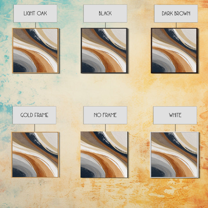 Warm Taupe Abstract Waves Framed Canvas Print, Above Bed Art, Above Bed Decor, Bedroom Decor, Serenity, Minimalist Decor, ABA-1x1-63