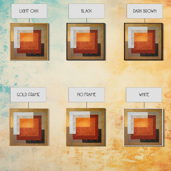 Abstract Sunrise Geometry Framed Canvas Print, Above Bed Art, Boho Wall Decor, Bedroom Decor, Serenity, Fine Art Print, ABA-1x1-68