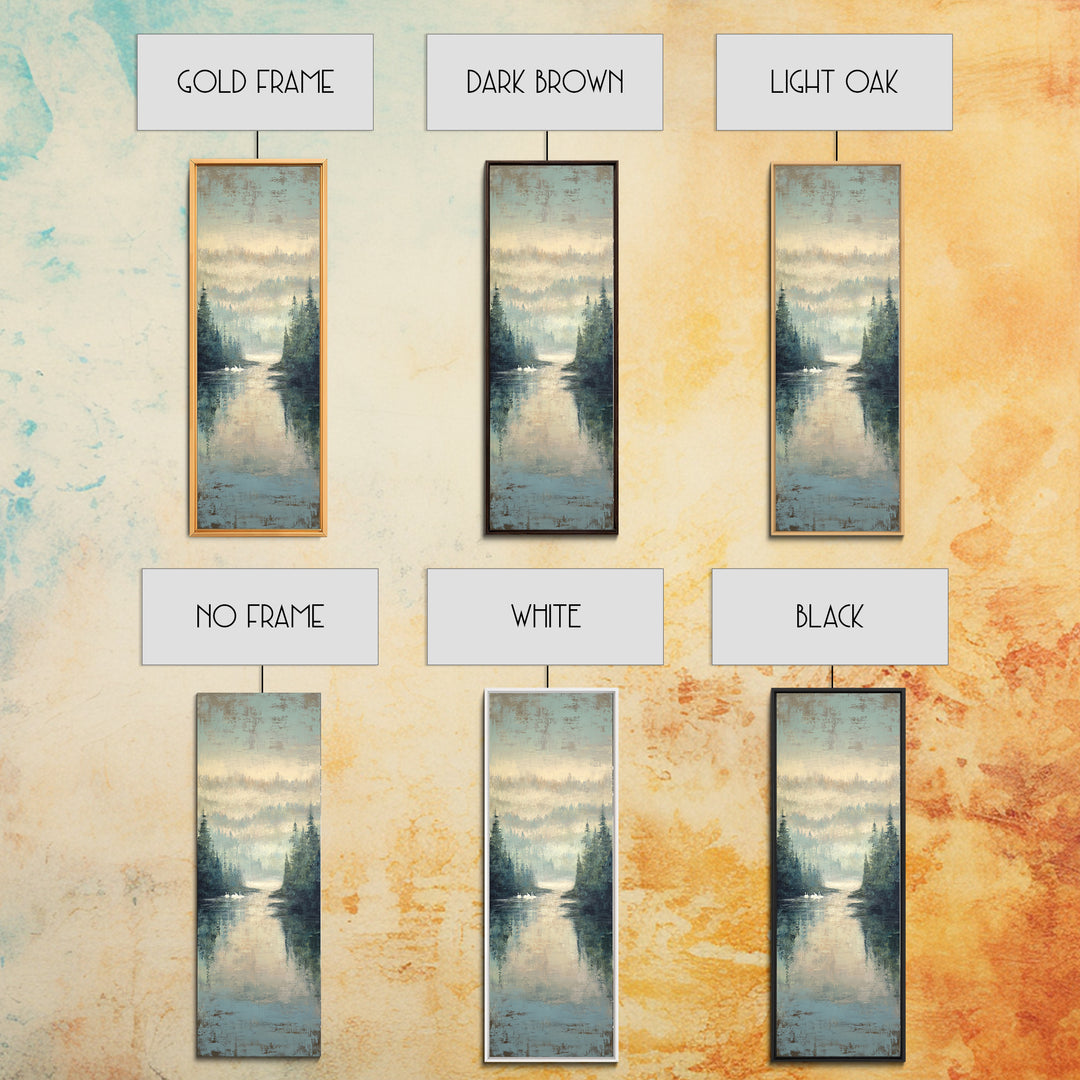 Paired Swans in a Dreamy Painterly Lake Canvas Print, Above Bed Art, Living Room Wall Art, Bedroom Decor, Serenity, Wall Decor, ABA-1x3-34