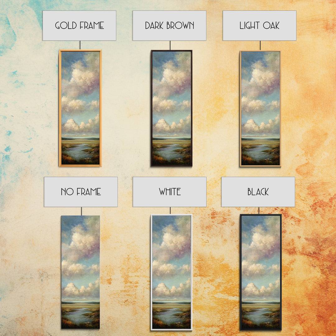 Tranquil Cloudscape with Blush Undertones Canvas Print, Above Bed Art, Japanese Wall Art, Bedroom Decor, Fine Art, Serenity, ABA-1x3-89