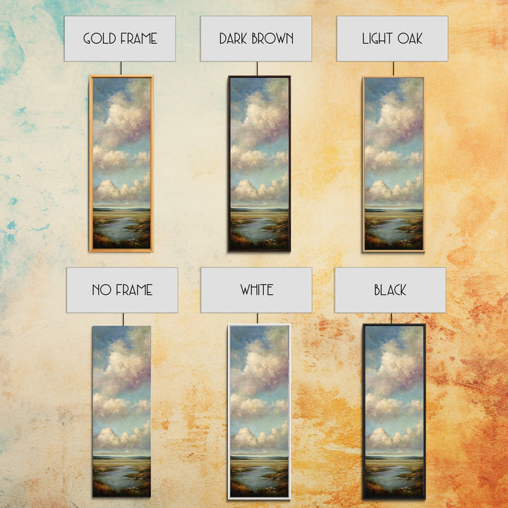 Tranquil Cloudscape with Blush Undertones Canvas Print, Above Bed Art, Japanese Wall Art, Bedroom Decor, Fine Art, Serenity, ABA-1x3-89
