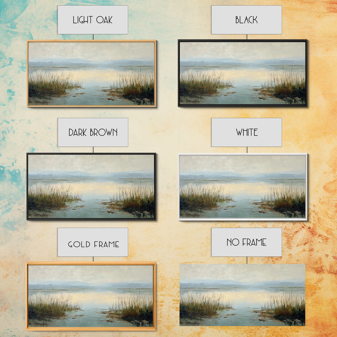 Calming Lake Reflection Canvas Print, Above Bed Art, Large Wall Art, Bedroom Decor, Watercolor Art, Serenity, Japanese Wall Art, ABA-2x1-31