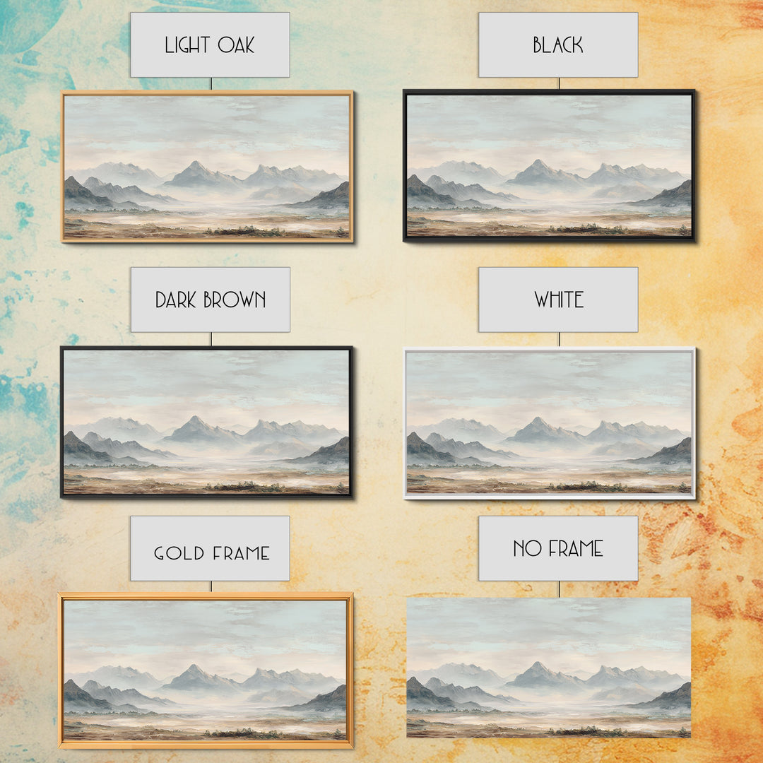 Panoramic Misty Mountain Landscape Canvas Print, Above Bed Art, Textured Wall Art, Bedroom Decor, Fine Art, Serenity, ABA-2x1-69