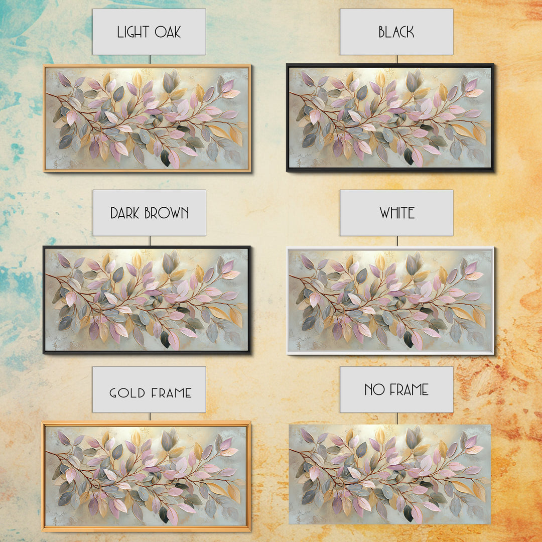 Soft Eucalyptus Branches Arranged Symmetrically Canvas Print, Above Bed Art, Bedroom Decor, Watercolor Art, Serenity, ABA-2x1-74