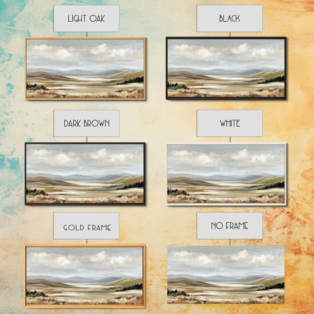 Soft Romantic Landscape Framed Canvas Print, Above Bed Art, Canvas Wall Art, Bedroom Decor, Fine Art, Serenity, Boho Wall Decor, ABA-2x1-85