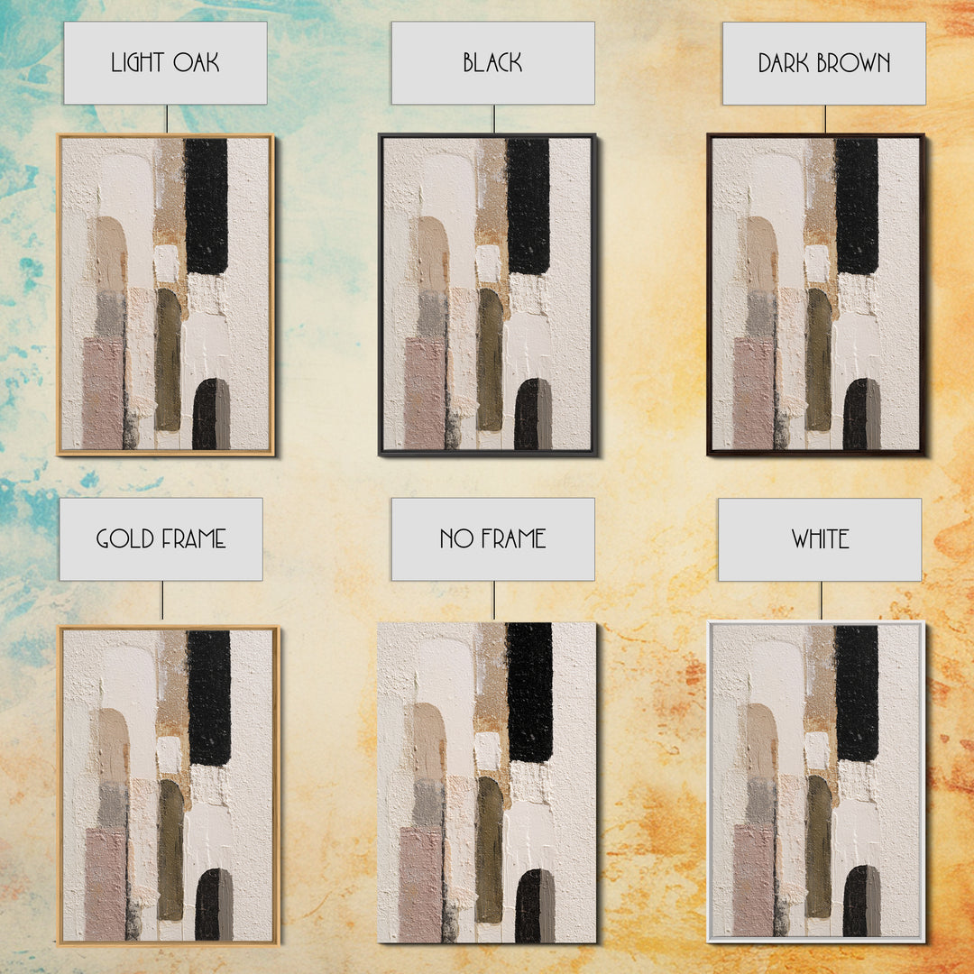 Neutral Abstract Arches Framed Canvas Print, Above Bed Art, Minimalist Decor, Bedroom Decor, Serenity, Textured Wall Art, ABA-2x3-12