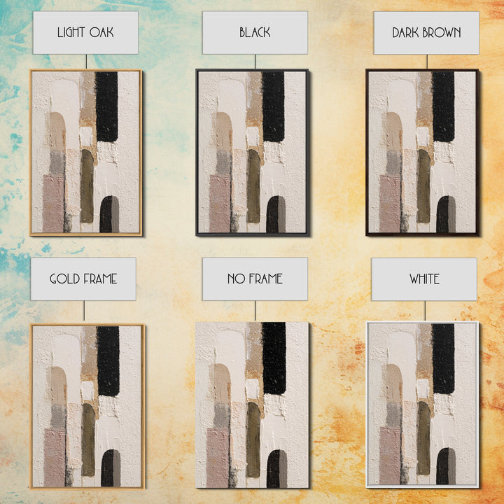 Neutral Abstract Arches Framed Canvas Print, Above Bed Art, Minimalist Decor, Bedroom Decor, Serenity, Textured Wall Art, ABA-2x3-12