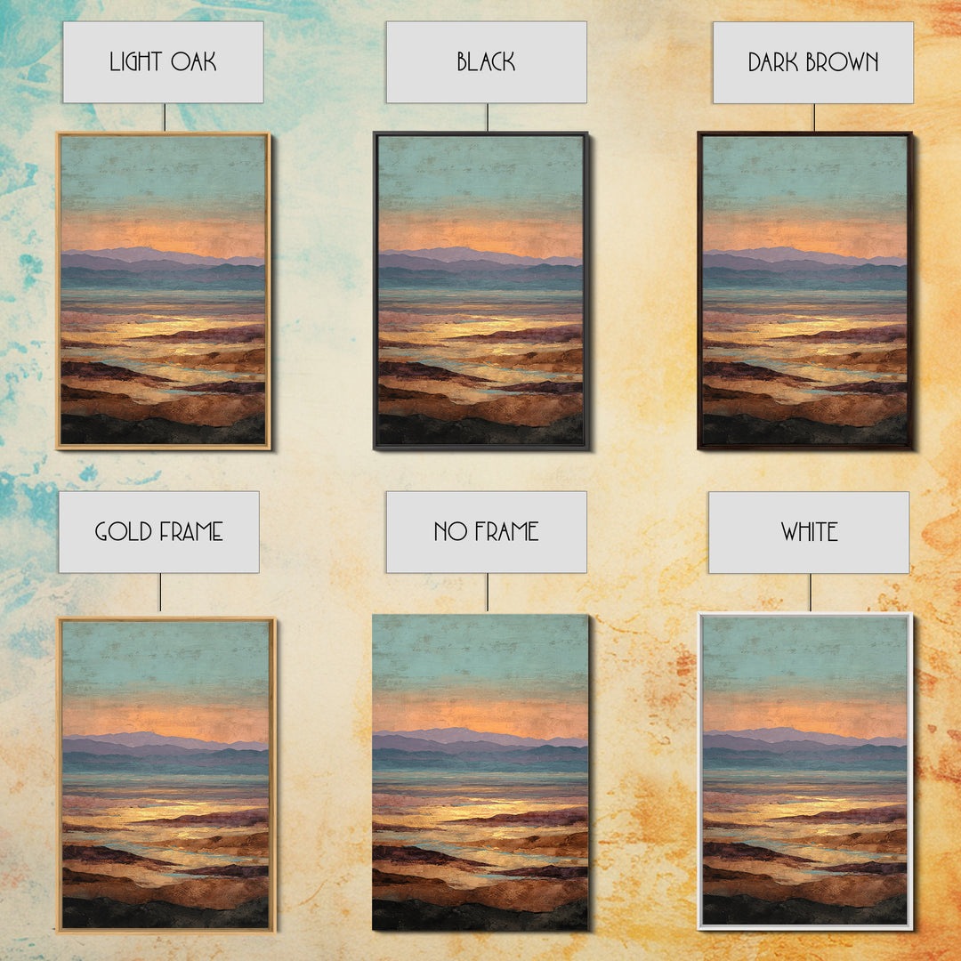 Dreamy Desert Sunset Canvas Print, Above Bed Art, Home Decor, Bedroom Decor, Oil Painting, Serenity, Contemporary Art, ABA-2x3-15
