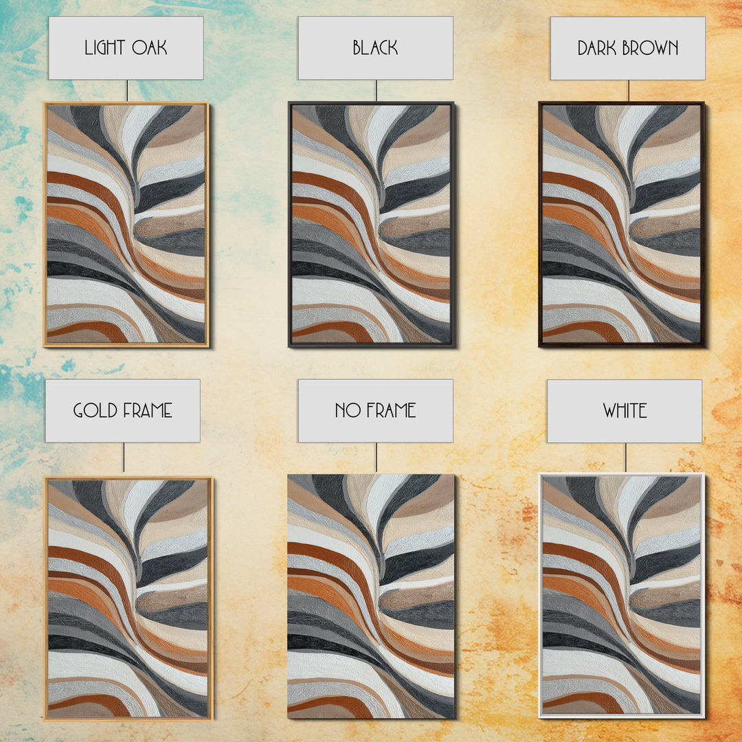 Warm Taupe Abstract Waves Canvas Print, Above Bed Art, Art Print, Bedroom Decor, Abstract Art, Serenity, Dorm Decor, ABA-2x3-23