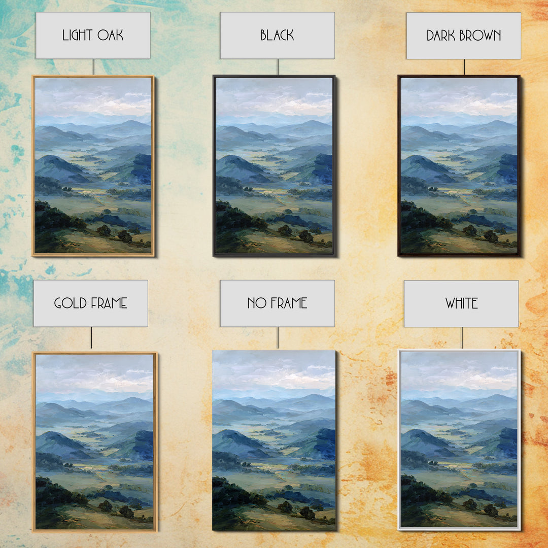 Soft Romantic Landscape Framed Canvas Print, Above Bed Art, Wall Art, Bedroom Decor, Oil Painting, Serenity, Digital Print, ABA-2x3-25