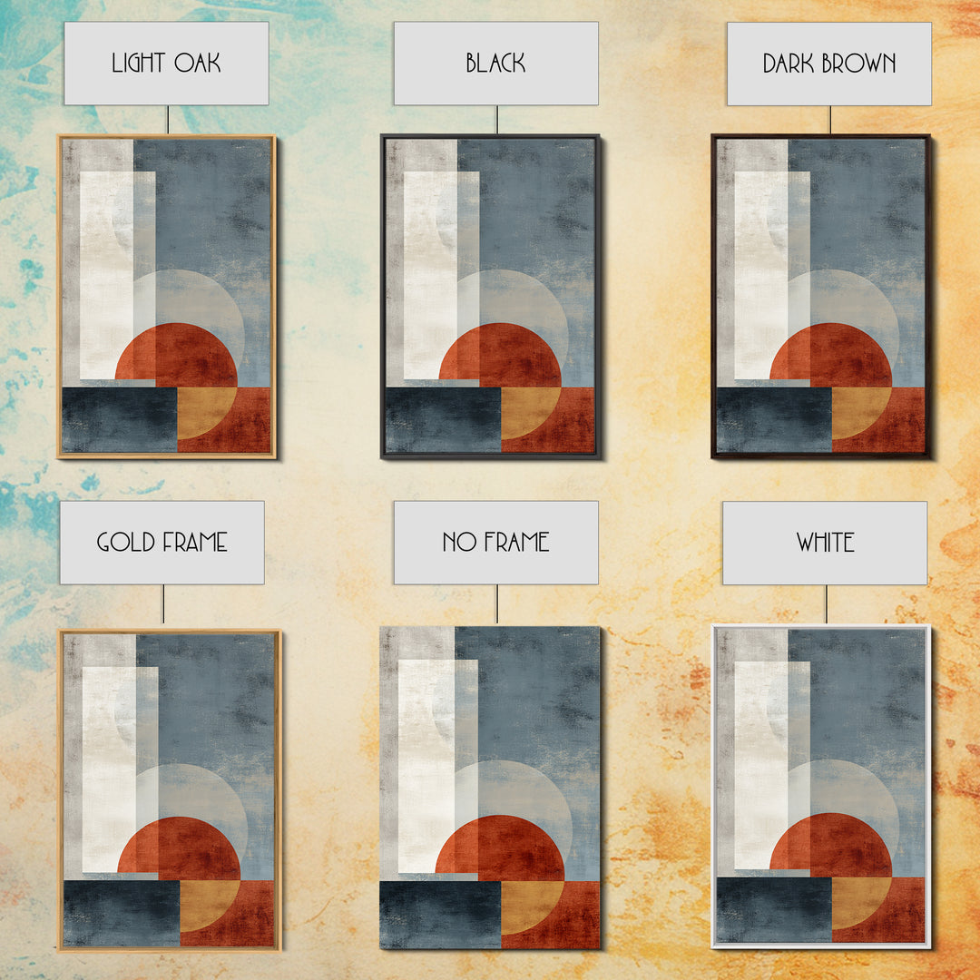 Abstract Sunrise Geometry Framed Canvas Print, Above Bed Art, Fine Art Print, Bedroom Decor, Abstract Art, Serenity, ABA-2x3-4
