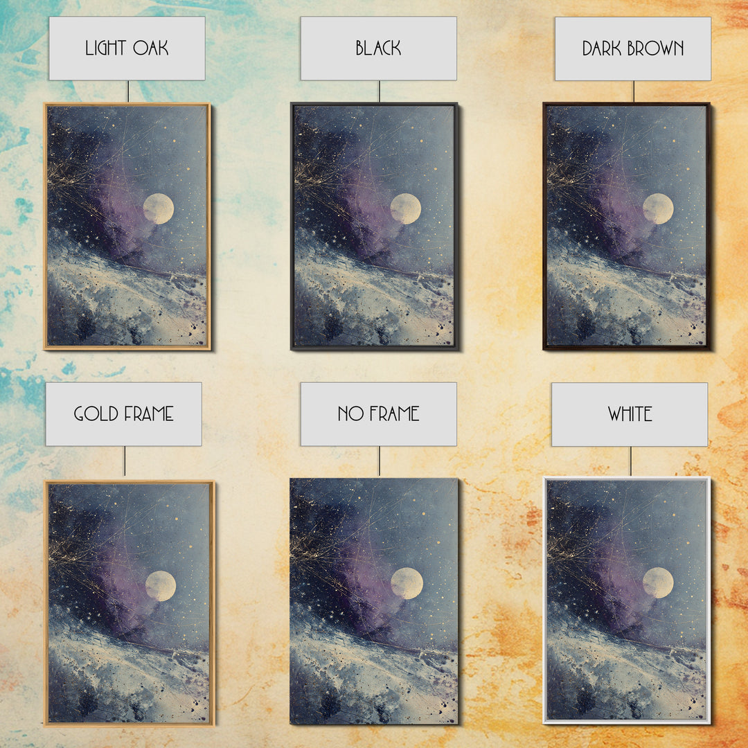 Subtle Celestial Scene Canvas Print, Above Bed Art, Wall Art Prints, Bedroom Decor, Fine Art, Serenity, Boho Wall Art, ABA-2x3-45
