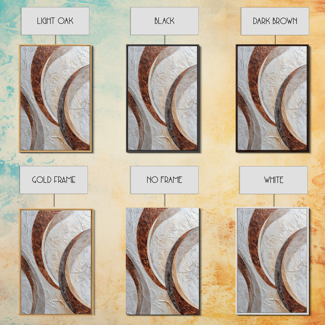 Warm Taupe Abstract Waves Framed Canvas Print, Above Bed Art, Wall Art, Bedroom Decor, Fine Art, Serenity, Digital Print, ABA-2x3-47