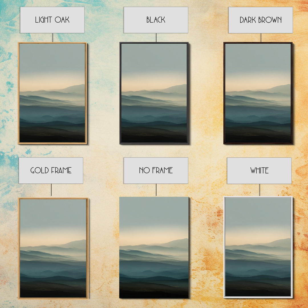 Soft Alpine Horizon Framed Canvas Print, Above Bed Art, Gallery Decor, Bedroom Decor, Fine Art, Serenity, Wall Art, Wall Decor, ABA-2x3-56