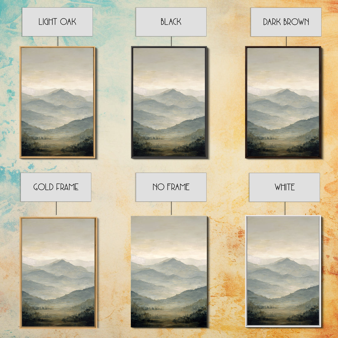 Panoramic Misty Mountain Landscape Canvas Print, Above Bed Art, Apartment Decor, Bedroom Decor, Serenity, Photography Prints, ABA-2x3-57
