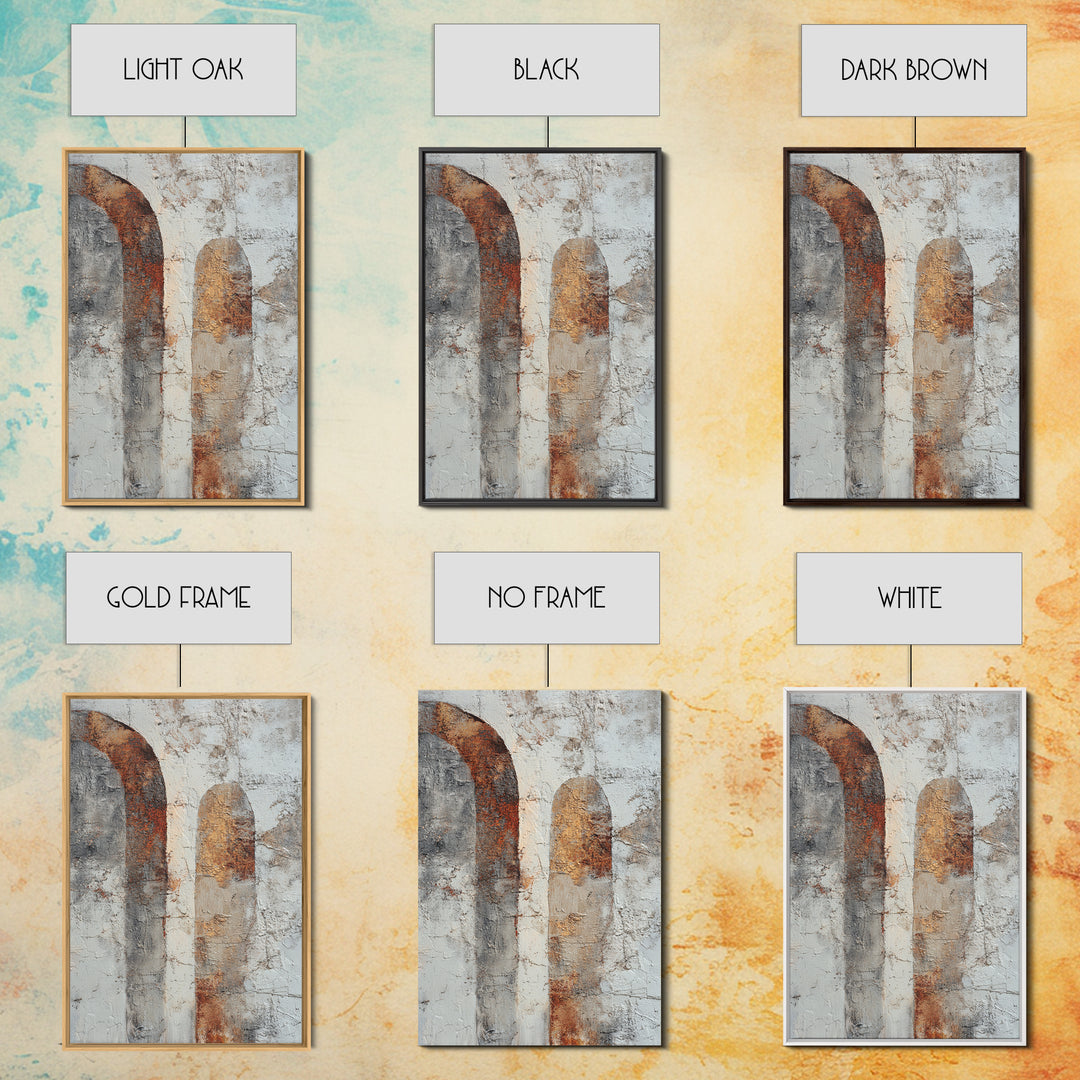 Neutral Abstract Arches Framed Canvas Print, Above Bed Art, Wall Art, Bedroom Decor, Abstract Art, Serenity, Digital Print, ABA-2x3-60