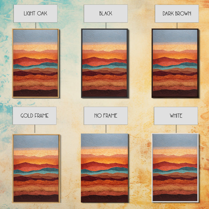 Dreamy Desert Sunset Framed Canvas Print, Above Bed Art, Printable Wall Art, Bedroom Decor, Watercolor Art, Serenity, ABA-2x3-63