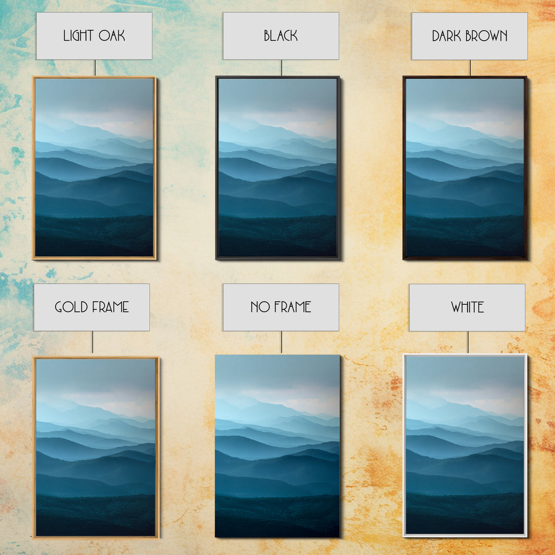 Soft Alpine Horizon Framed Canvas Print, Above Bed Art, Japanese Wall Art, Bedroom Decor, Fine Art, Serenity, Neutral Decor, ABA-2x3-8