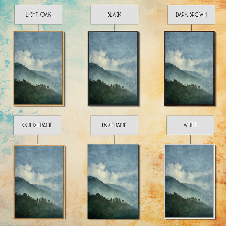 Soft Alpine Horizon Framed Canvas Print, Above Bed Art, Contemporary Art, Bedroom Decor, Fine Art, Serenity, Textured Wall Art, ABA-2x3-80