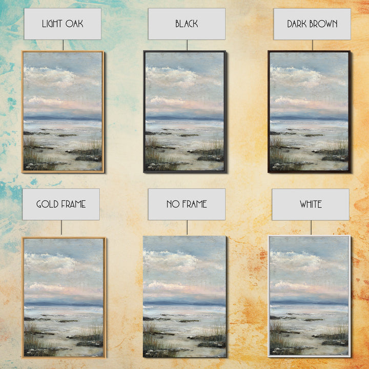Tranquil Cloudscape with Blush Undertones Framed Canvas Print, Above Bed Art, Printable Art, Bedroom Decor, Fine Art, Serenity, ABA-2x3-85