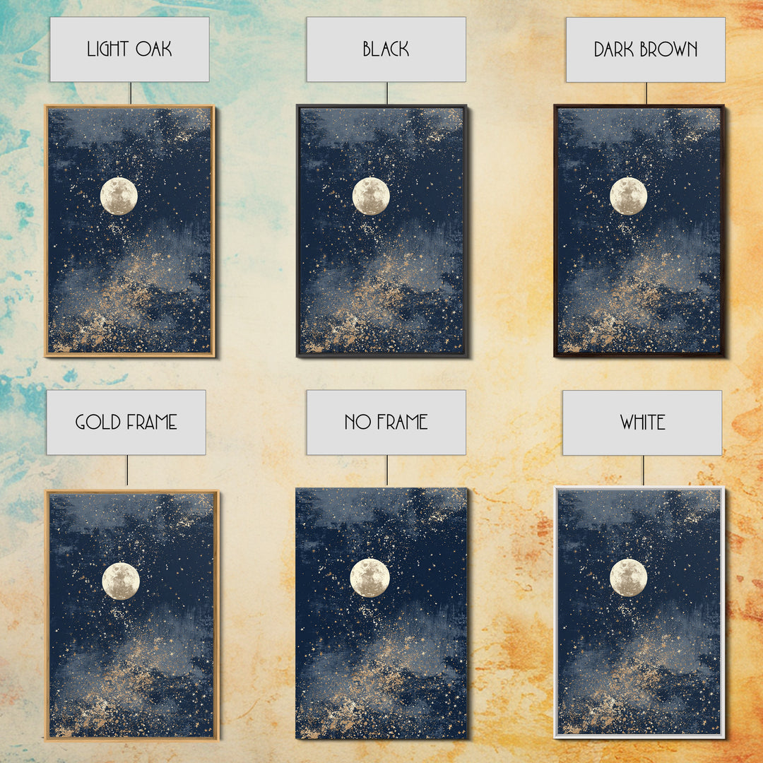 Subtle Celestial Scene Framed Canvas Print, Above Bed Art, Bedroom Decor, Fine Art, Serenity, Boho Decor, Western Decor, ABA-2x3-93