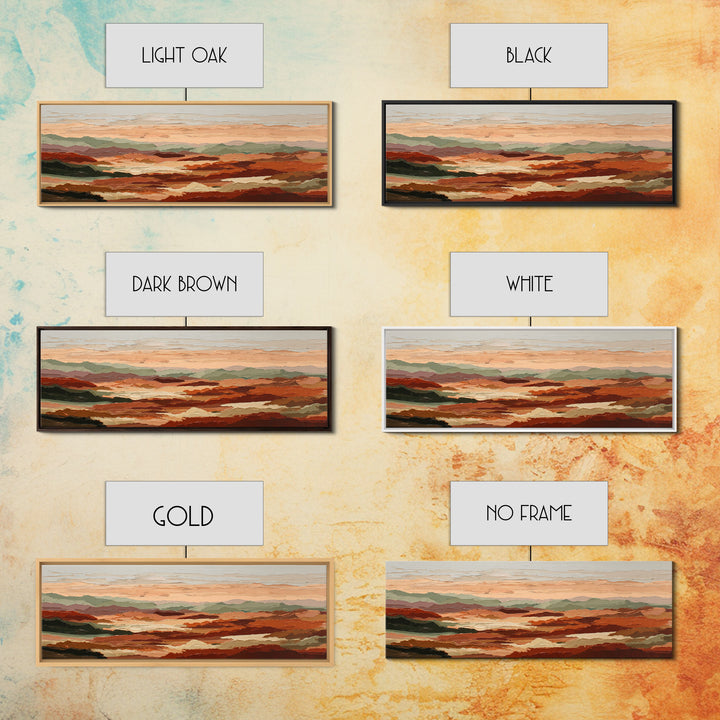 Dreamy Desert Sunset Framed Canvas Print, Above Bed Art, Statement Artwork, Bedroom Decor, Fine Art, Serenity, ABA-3x1-23