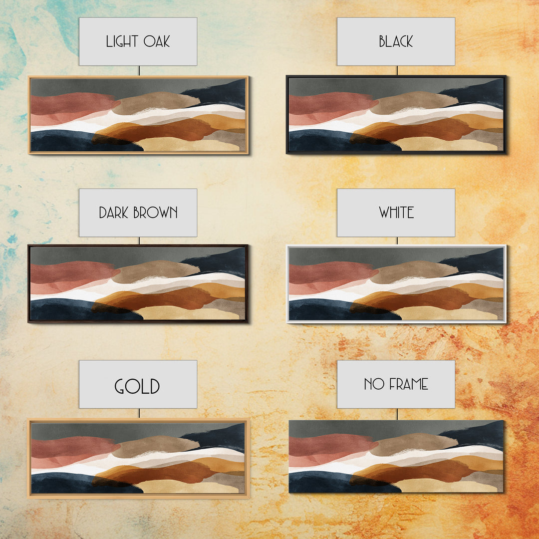 Warm Taupe Abstract Waves Framed Canvas Print, Above Bed Art, Gallery Decor, Bedroom Decor, Abstract Art, Serenity, Wall Art, ABA-3x1-7
