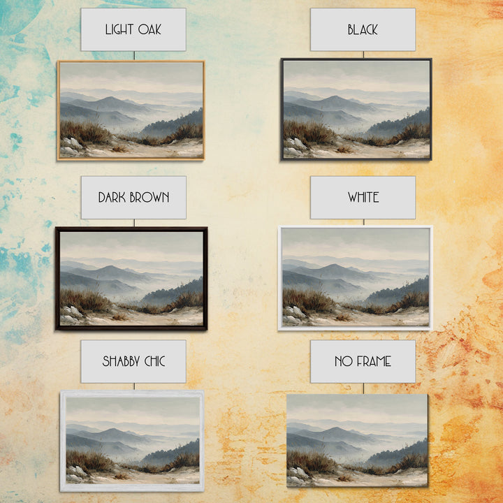 Panoramic Misty Mountain Landscape Canvas Print, Above Bed Art, Living Room Wall Art, Bedroom Decor, Fine Art, Serenity, ABA-3x2-29